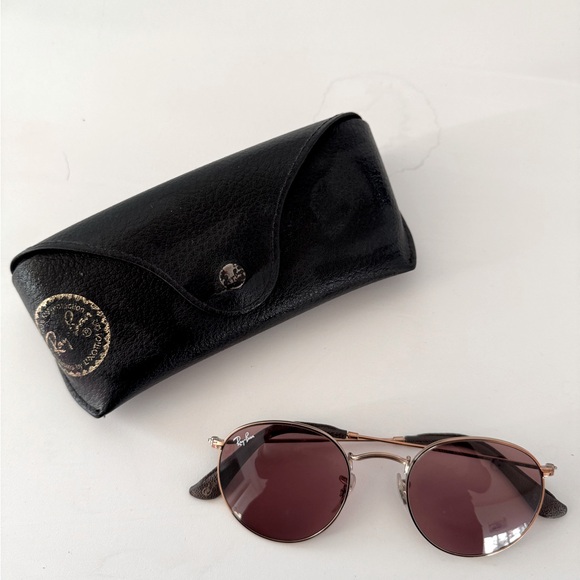 Ray-Ban RB 3447 Round Metal Sunglasses Lilac Lenses Boho Style Ray Ban Round - Picture 13 of 15